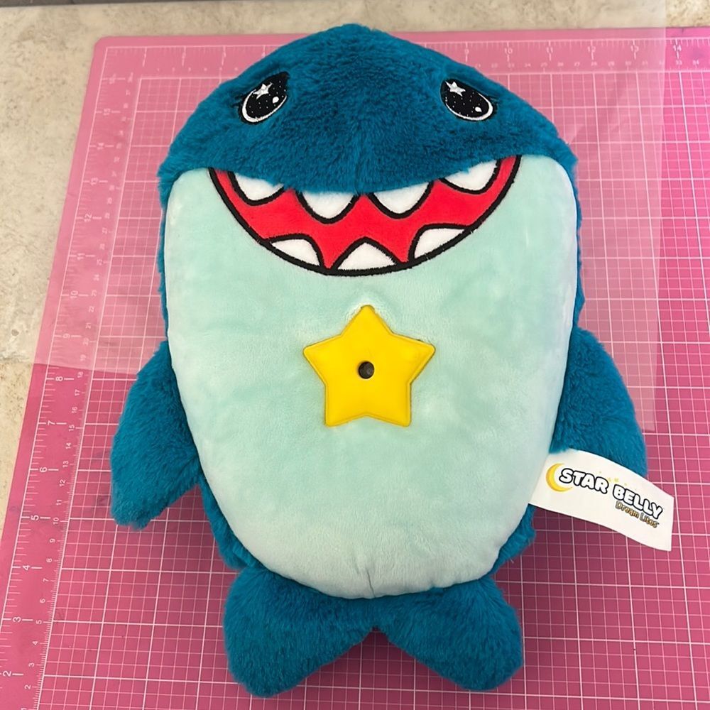 Ontel Star Belly Dream Lites, Stuffed Animal Night Light, Snuggly Blue Shark